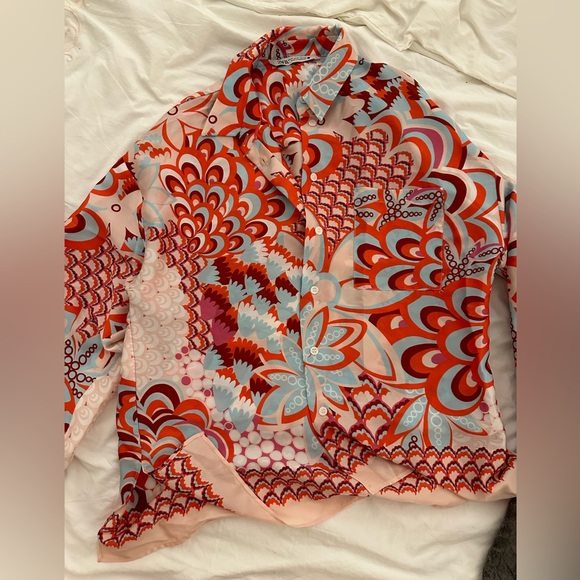 Zara Floral Printed Satin Shirt size M - Picture 4 of 5